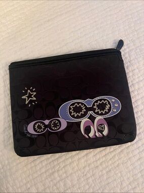 Coach Poppy Black and Purple Tablet Case